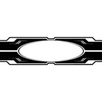Futuristic Oval Panel Black White Tech Template vector