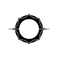 Minimalist Geometric Abstract Emblem Starburst Circle, Monochrome vector