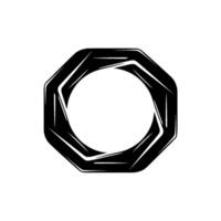 Abstract Black Octagon on Gray Background vector