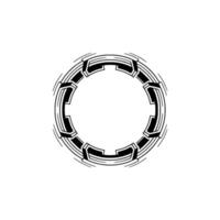 Geometric Black White Circle Element Art Deco Style vector