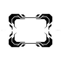 Modern Tech Frame Geometric Border in Grayscale vector