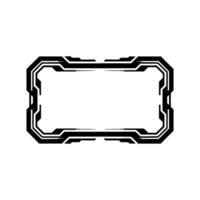 Futuristic Tech Frame, Black and White , Digital Interface Element vector