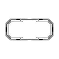 Futuristic Ui Frame Minimalist Tech Border on White vector