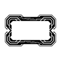 Tech Frame Futuristic Border With Circuitry Elements on White vector