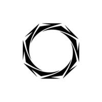 Abstract Octagon Geometric Black Shapes on White Background vector