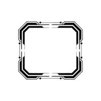 Futuristic Tech Frame , Minimalist Black White, Digital Border vector