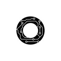 Minimalist Circuit Board Element on White Background vector