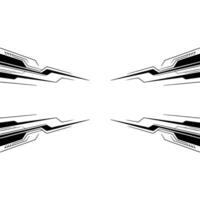 Abstract Tech Symmetric Black White Elements on White Backdrop vector