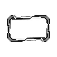 Futuristic Tech Frame Black Geometric on White Background vector
