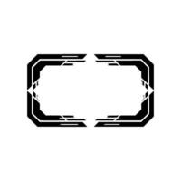 Geometric Frame in Black and Gray on White Background Futuristic vector