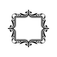 Elegant Black Decorative Frame With Shadow on White Background vector