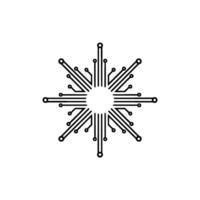 Techinspired Snowflake Geometric Circuit Board Pattern on White Background vector