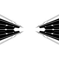 Futuristic Tech Abstract Symmetrical Circuitry on White vector