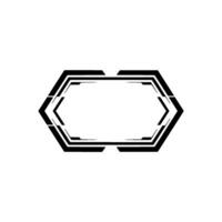 Futuristic Interface Hexagon Frame on White, Minimalist Tech vector