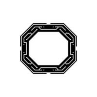 Minimalist Circuit Board Frame Abstract Tech vector