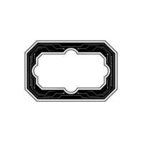 Tech Frame Modern Circuitry Element, Blank Space, Minimalist vector