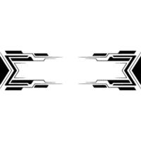 Futuristic Tech Template With Symmetrical Black Elements on White vector