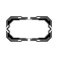 Futuristic Tech Frame Ui Element, Black and White, Blank Space vector