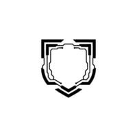 Tech Shield Minimalist Circuitry on White vector