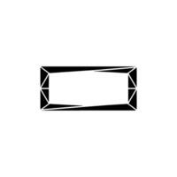 Geometric Black Rectangular Frame on White Modern Minimalist vector