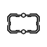Futuristic Tech Frame Black and White Border for Ui Elements vector