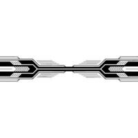 Futuristic Element Minimalist Black White Tech vector