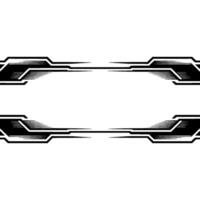 Futuristic Tech Frame Element, Minimalist Black and White vector