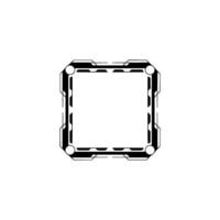 Futuristic Interface Frame Minimalist Tech Border, Isolated on White, Digital vector