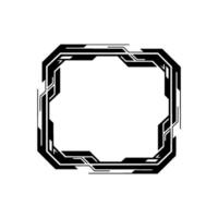 Tech Frame Futuristic Abstract With Black Geometric Border vector