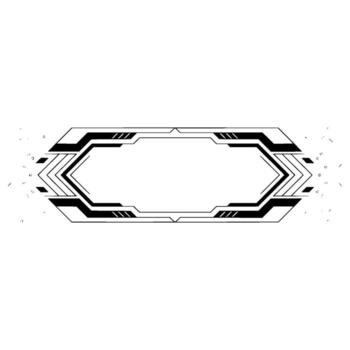 Tech Interface Hexagon Frame, Modern Black White vector
