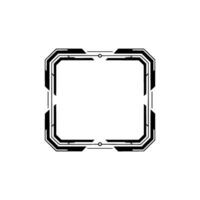 Futuristic Tech Frame Black and White Ui Element, Border vector