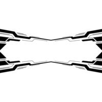 Abstract Tech Frame Futuristic Black and White Background vector