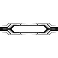 Futuristic Tech Element Black Lines on White Background vector