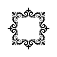 Elegant Black Flourish Frame, Decorative Scroll on White Background vector