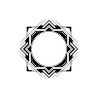 Art Deco Frame With Circular Center Monochromatic vector