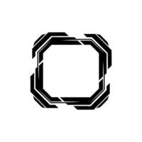 Geometric Tech Frame Abstract Black Border, Modern Element vector