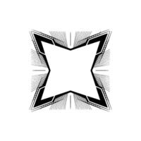 Geometric Starburst Frame, Black and White Minimalist vector