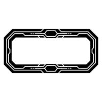 Tech Frame Futuristic Black and White Interface vector