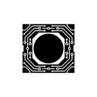 Minimalist Circuit Board Abstract Tech , Black White vector