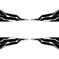 Abstract Tech Frame Black White Geometric With Light Effects vector