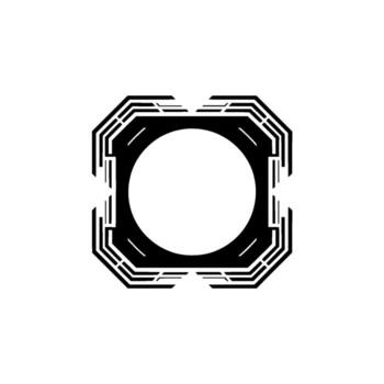 moderno tecnología geométrico circulo cuadrado marco, minimalista vector