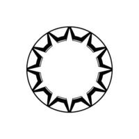 Geometric Starburst Ring on White, Minimalist Element vector