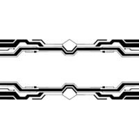 Futuristic Tech Frame, Minimalist Black White , Digital Interface vector