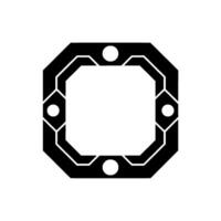 Geometric Abstract Black and White With Circles vector