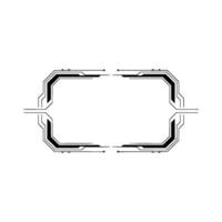 Tech Frame Futuristic Interface Element, Black on Gray vector