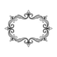 Elegant Black and White Flourish Frame Decorative Border Element vector