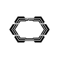 Futuristic Hexagon Frame on White Background vector