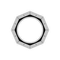 Abstract Geometric Frame With Black Lines on White Background vector