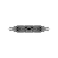 Tech Circuit Line Black and White Abstract vector