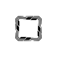 Futuristic Square Frame Element Minimalist Tech Aesthetic vector
